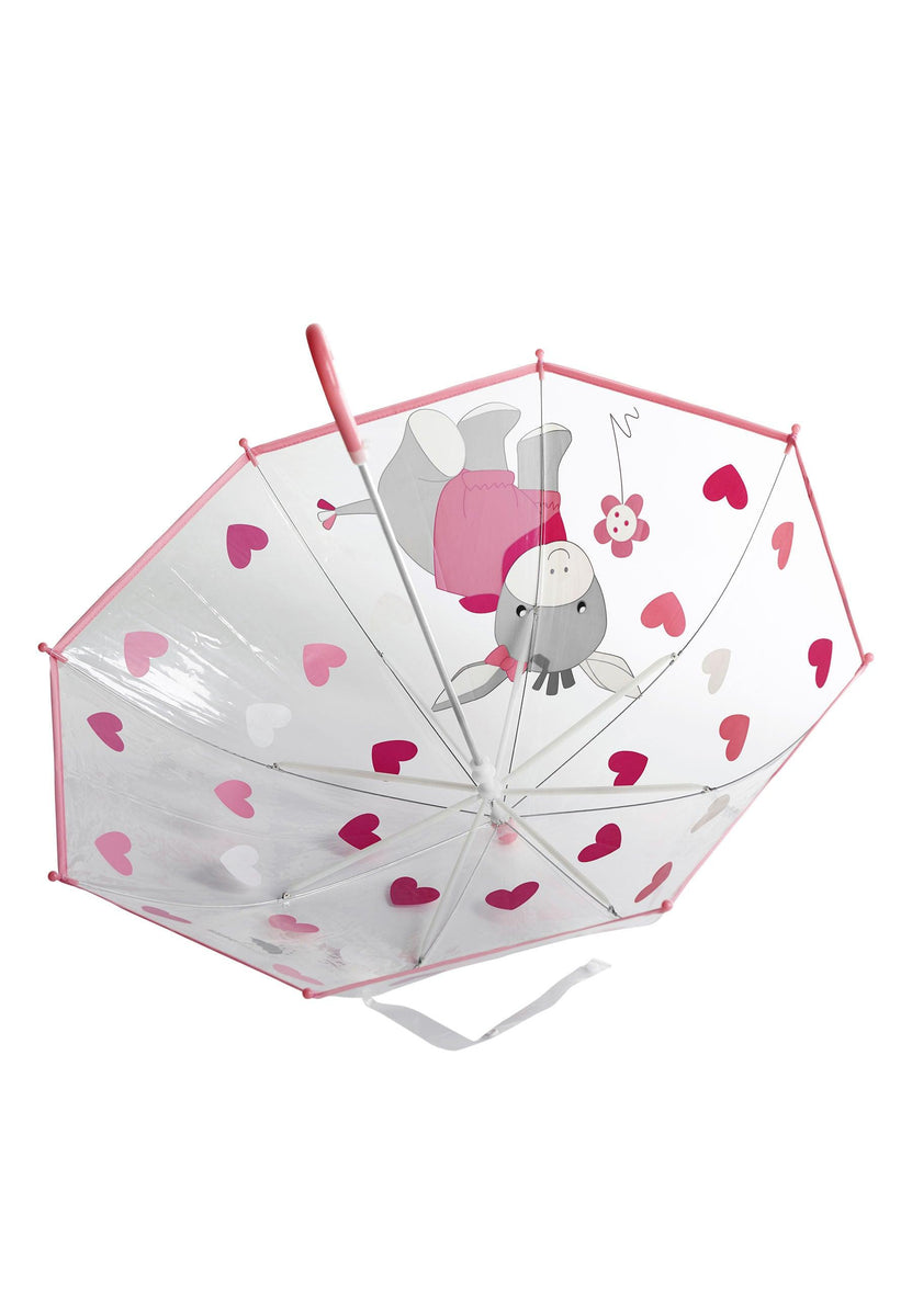 Kinder Regenschirm Esel ⭐️ Emmi Transparent/Rosa Girl