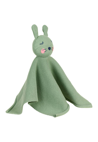 Rabbit Kinni cuddly blanket in medium green, 27 cm