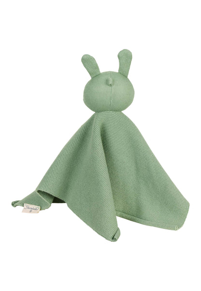 Rabbit Kinni cuddly blanket in medium green, 27 cm