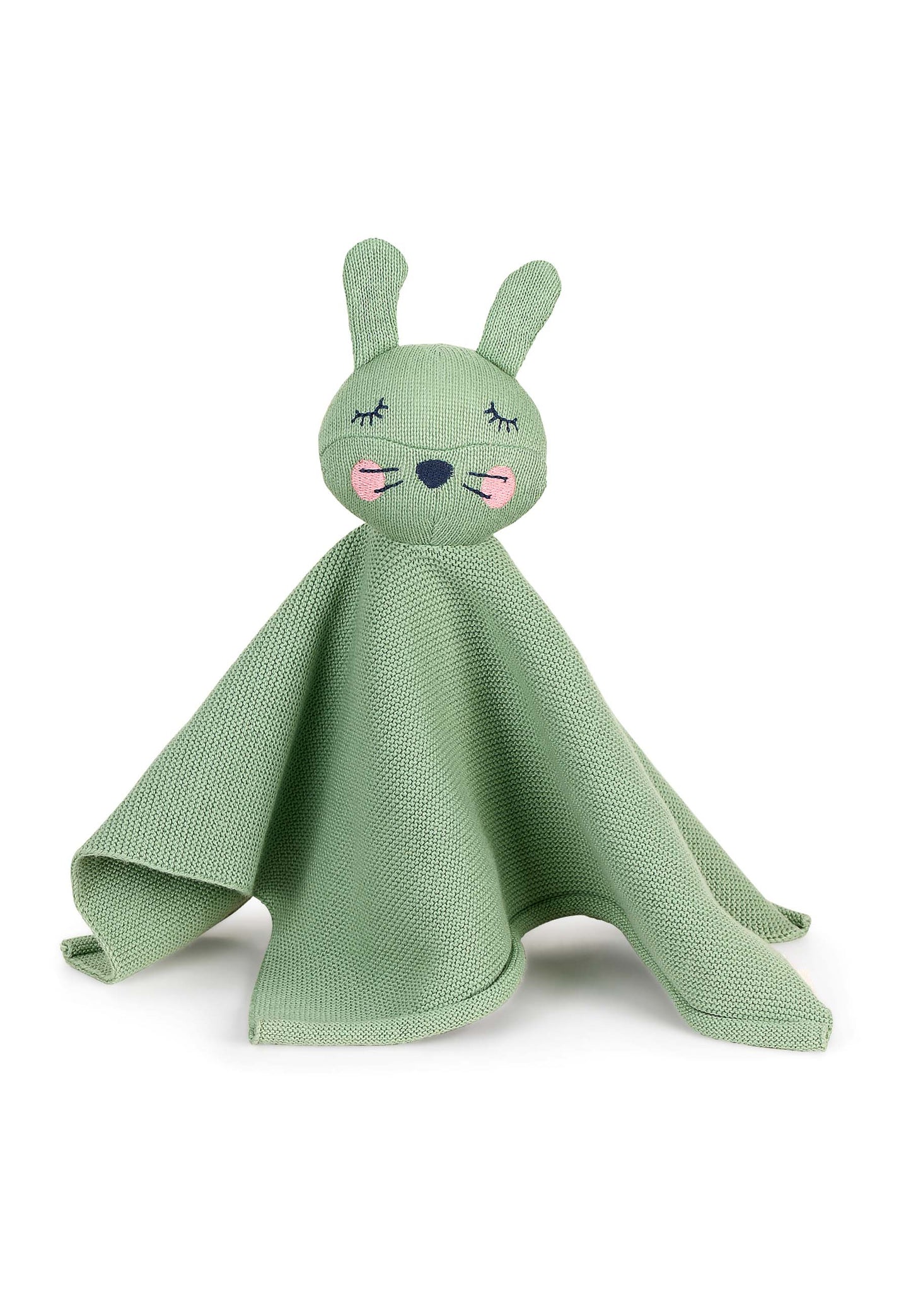 Rabbit Kinni cuddly blanket in medium green, 27 cm