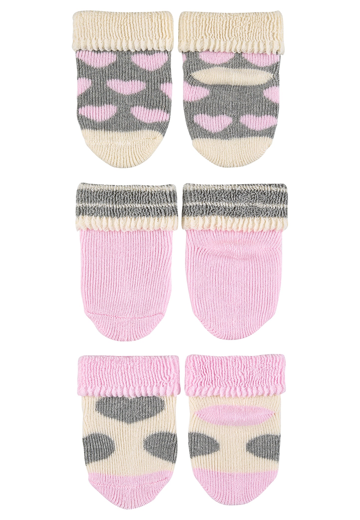 First socks with cuffs, pack of 3