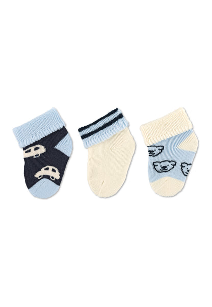 First socks with cuffs, pack of 3