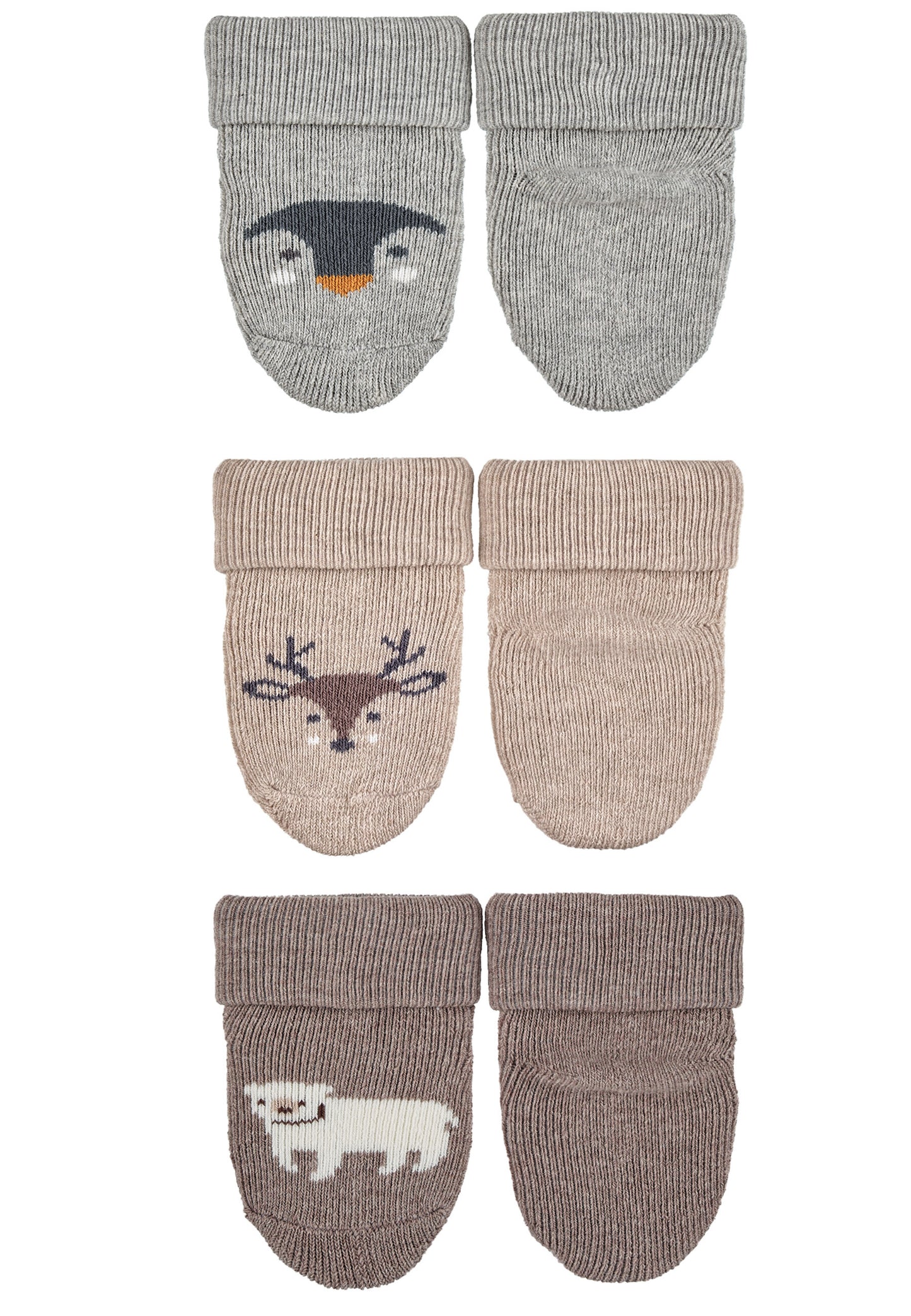 Premières chaussettes à revers, lot de 3