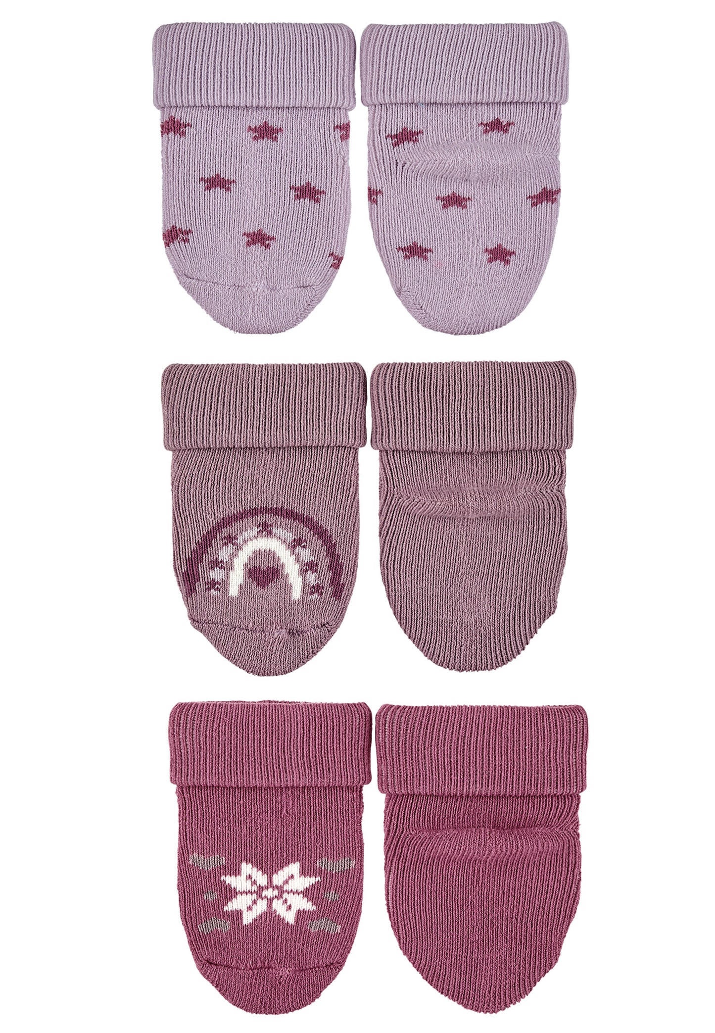 Premières chaussettes à revers, lot de 3