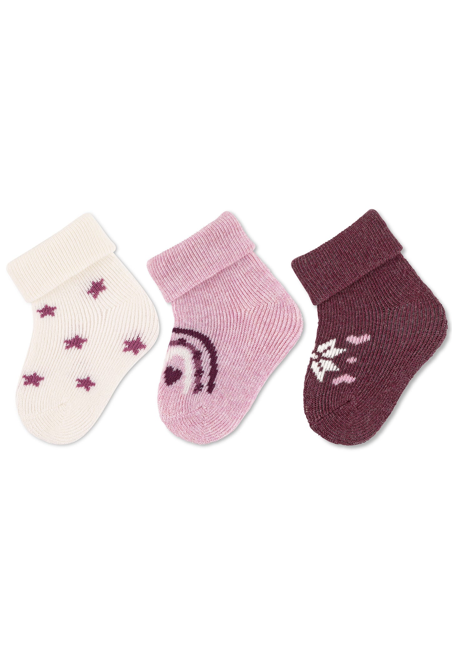 Premières chaussettes à revers, lot de 3