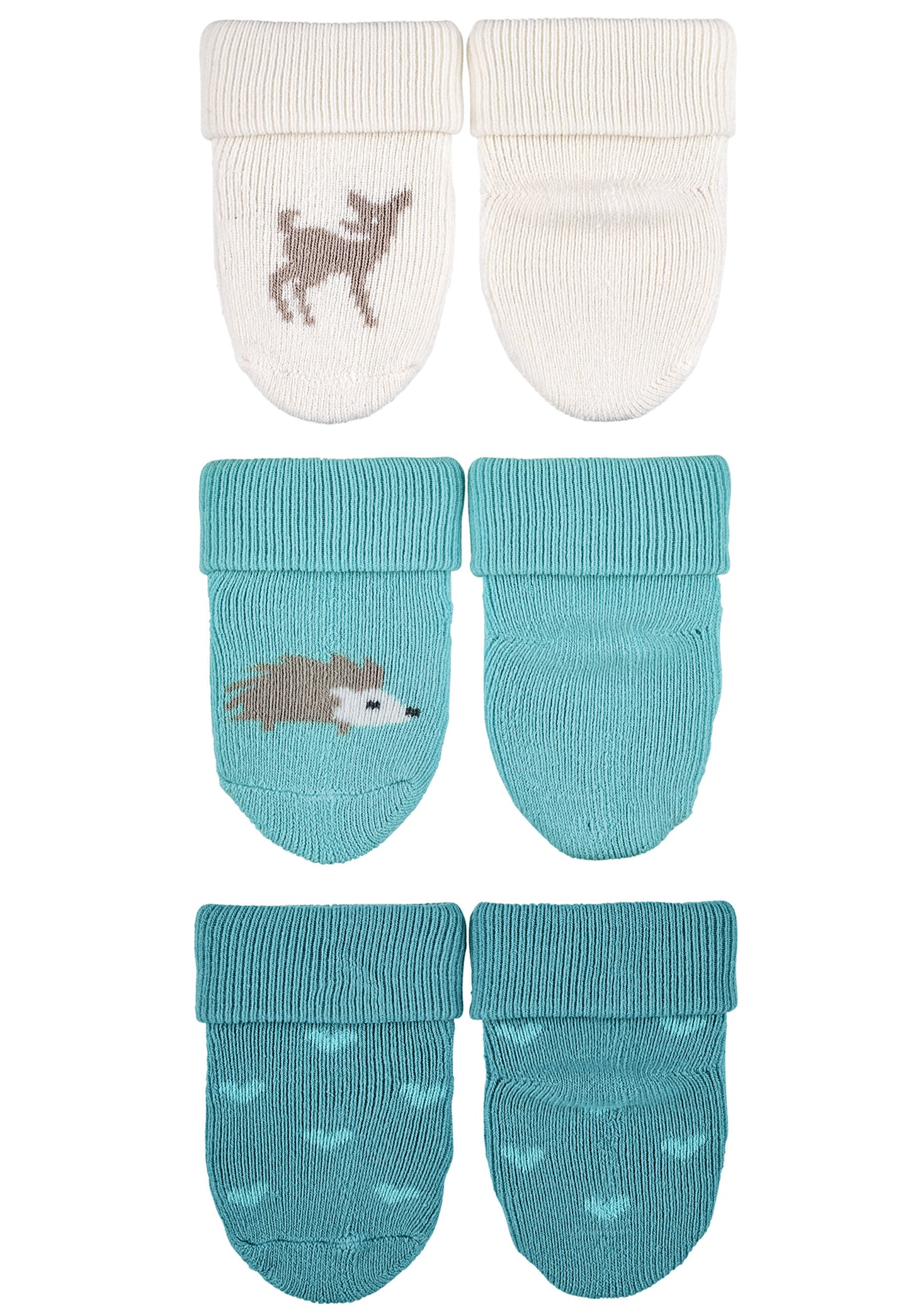 Premières chaussettes à revers, lot de 3