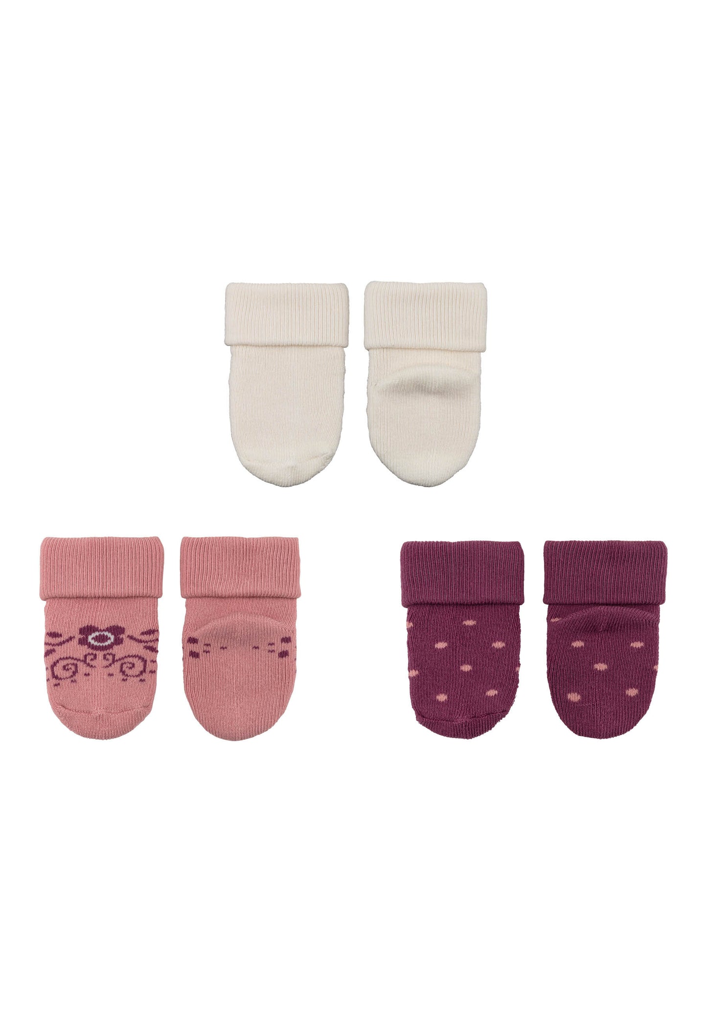 First socks with cuffs, pack of 3