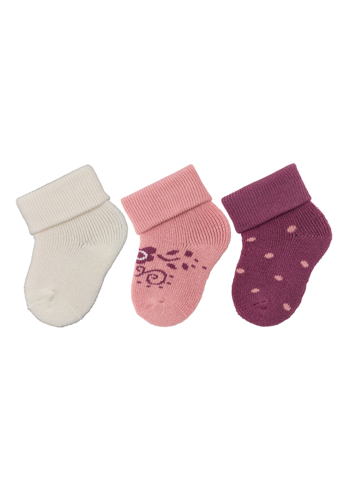 First socks with cuffs, pack of 3