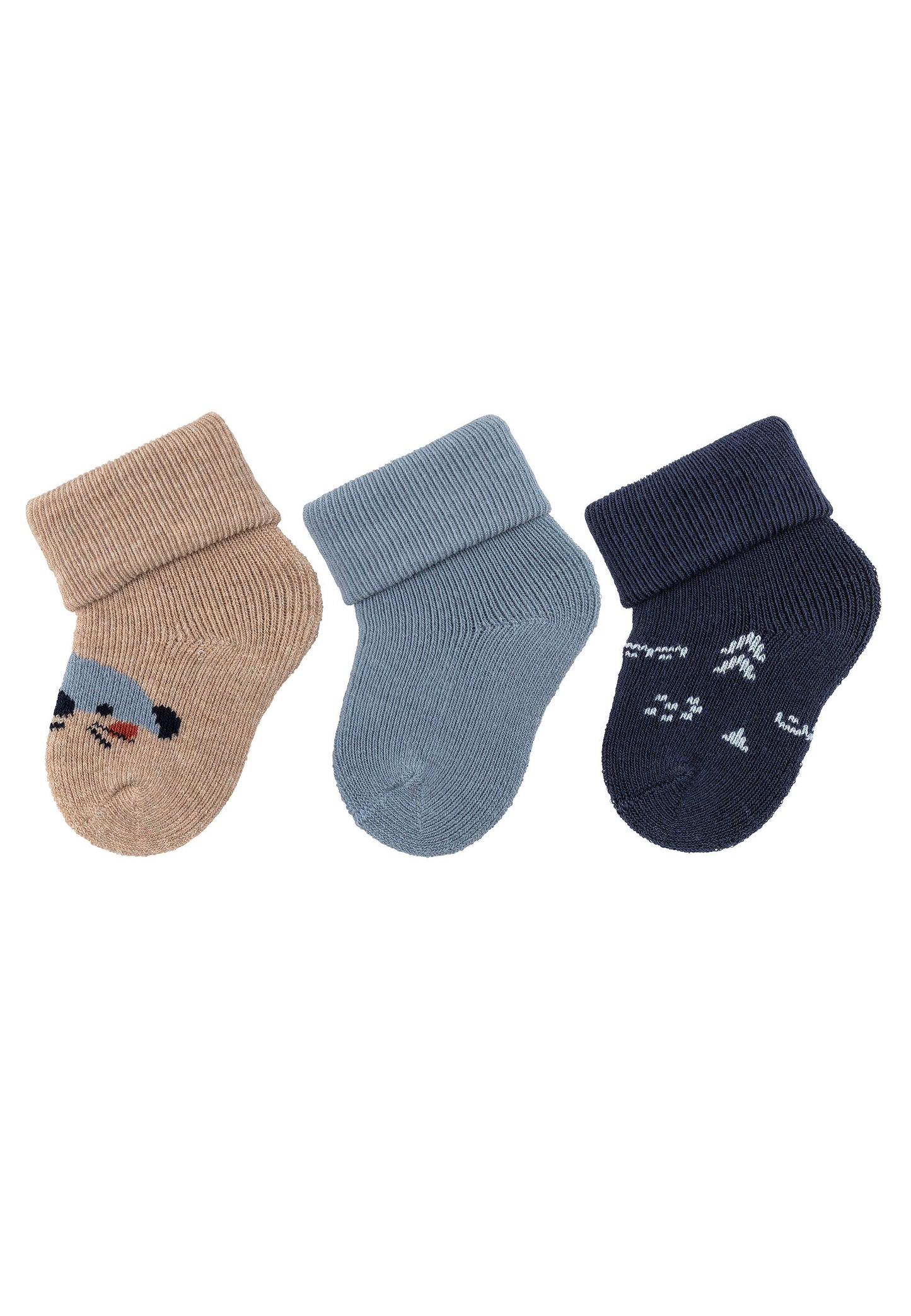 Premières chaussettes à revers, lot de 3