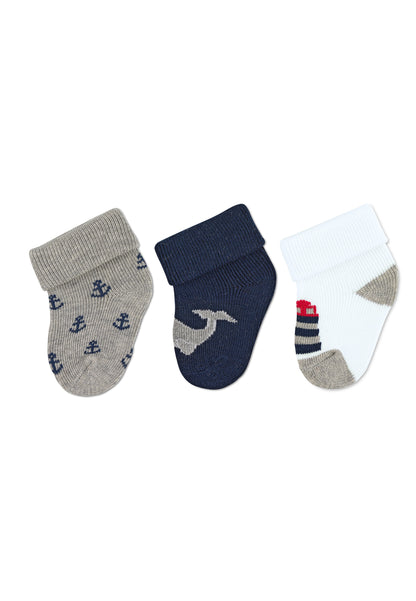 Premières chaussettes à revers, lot de 3