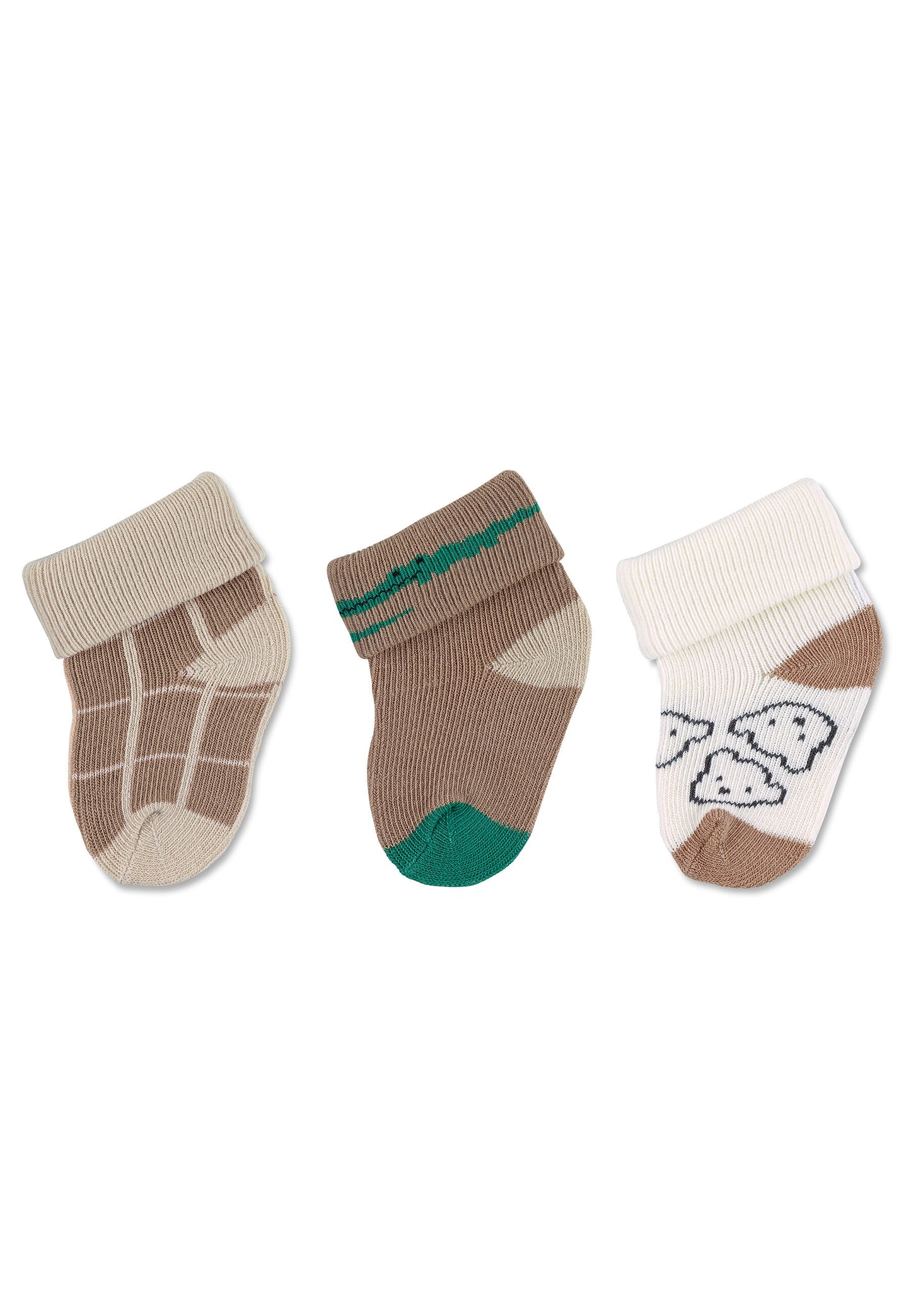 Premières chaussettes à revers, lot de 3