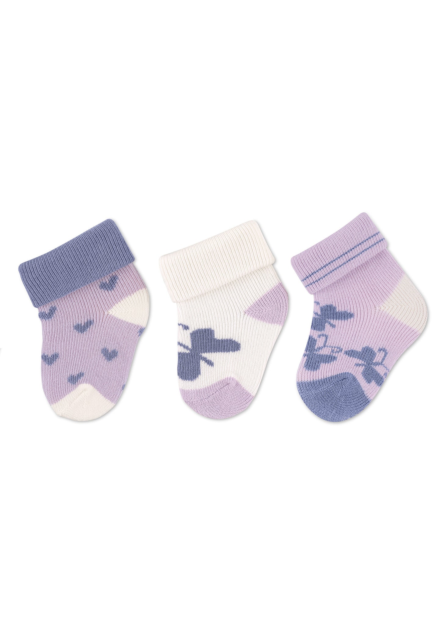 Premières chaussettes à revers, lot de 3