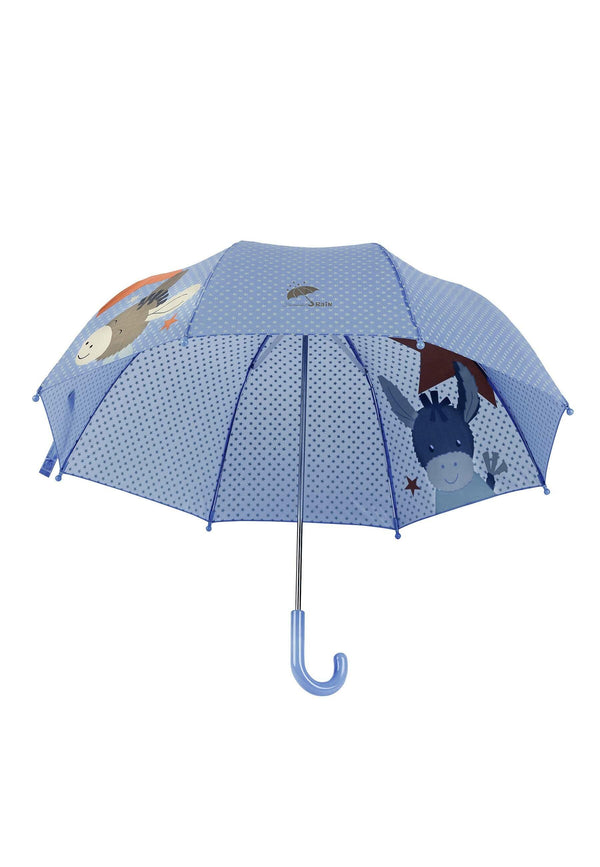 ⭐️ und Esel Regenschirm Blau, Kinder Emmi Orange Grau