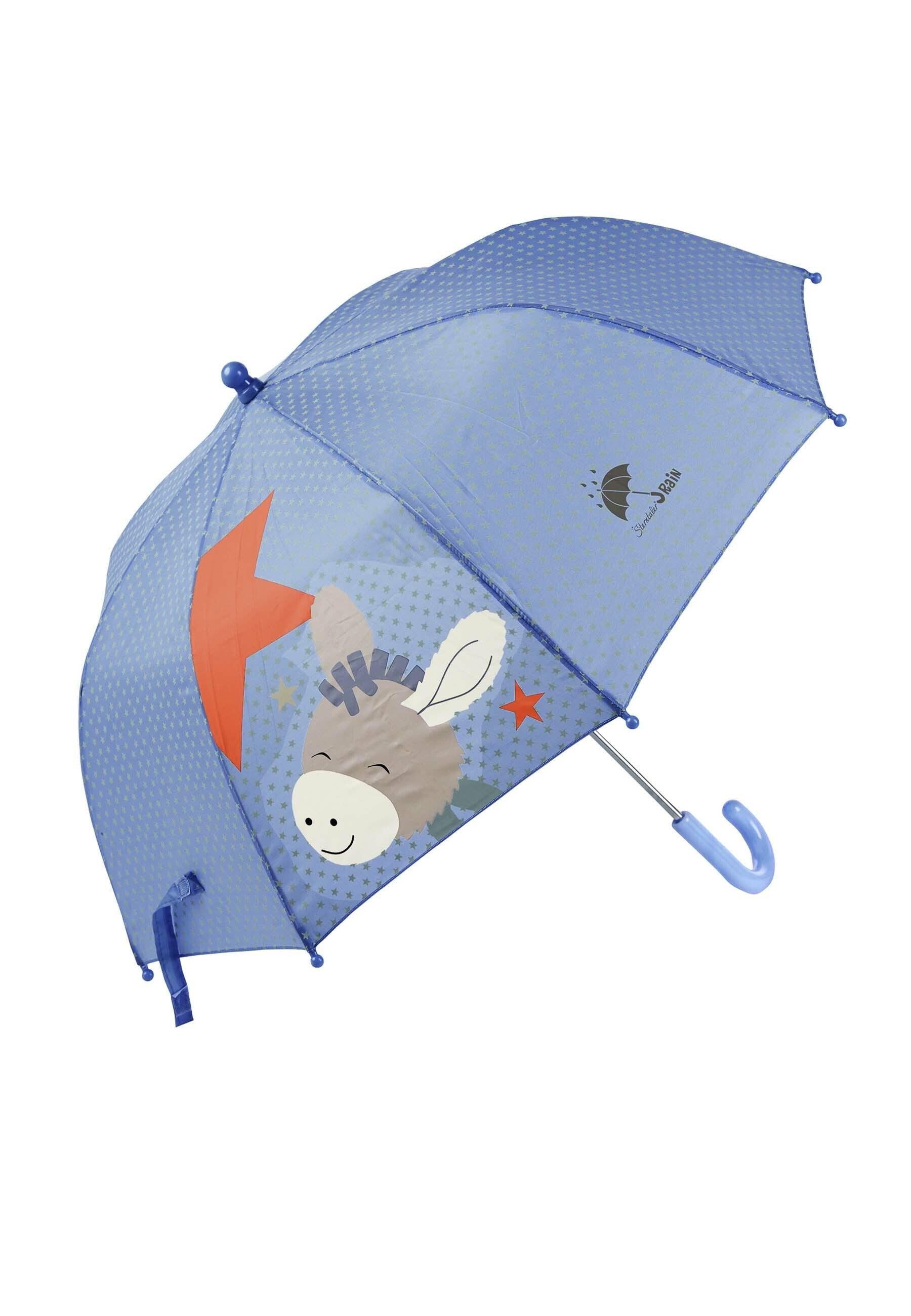 Kinder Regenschirm Esel Blau, ⭐️ und Grau Orange Emmi