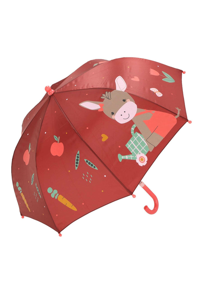 Esel Emmily ⭐️ in Regenschirm Kinder Dunkelrot