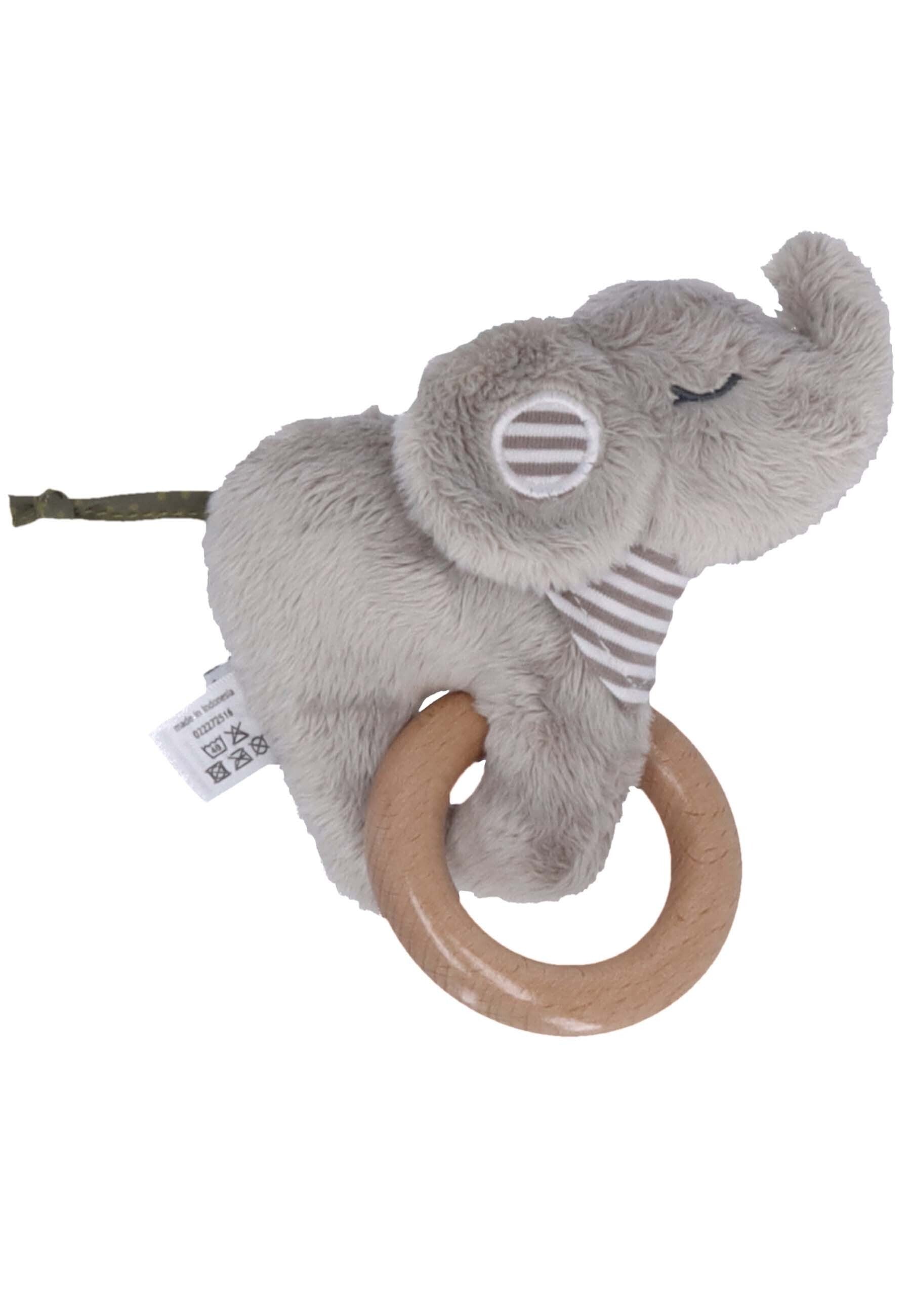 Spielfigur mit Holz Greifring Elefant ⭐️ Eddy, Grau